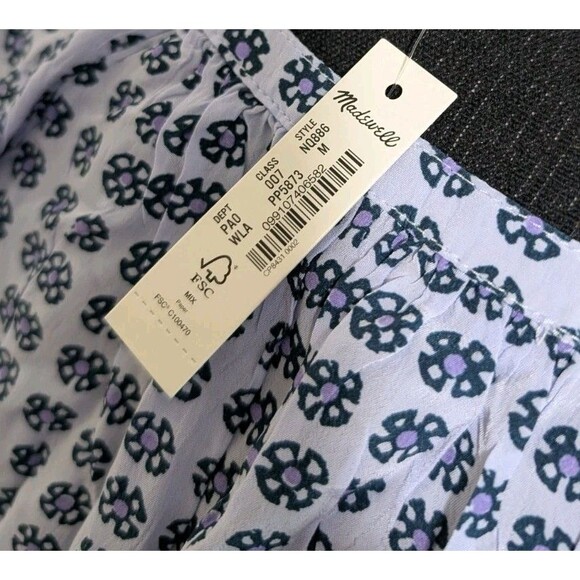 Madewell Puff-Sleeve A-Line Top In Washed Lavender Button Front Oversized Medium - Picture 13 of 13